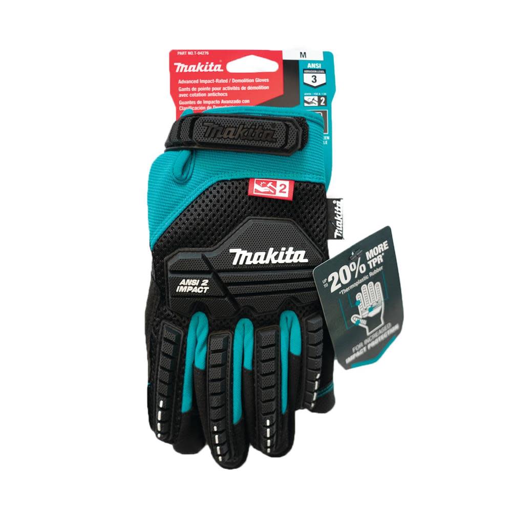 Makita Advanced ANSI 2 Impact Rated Demolition Gloves Medium - Ascmtools