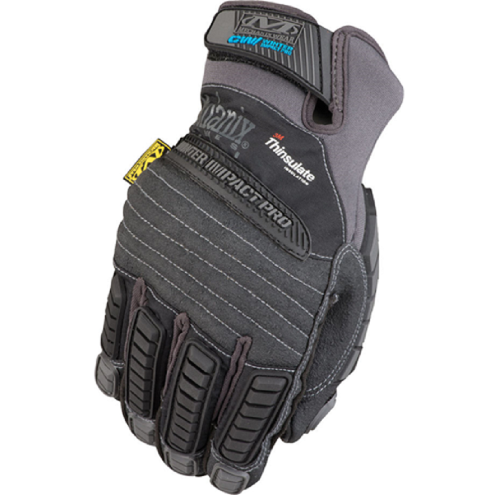 Mechanix Wear Small Black/Gray Waterproof Impact Pro Gloves - Ascmtools