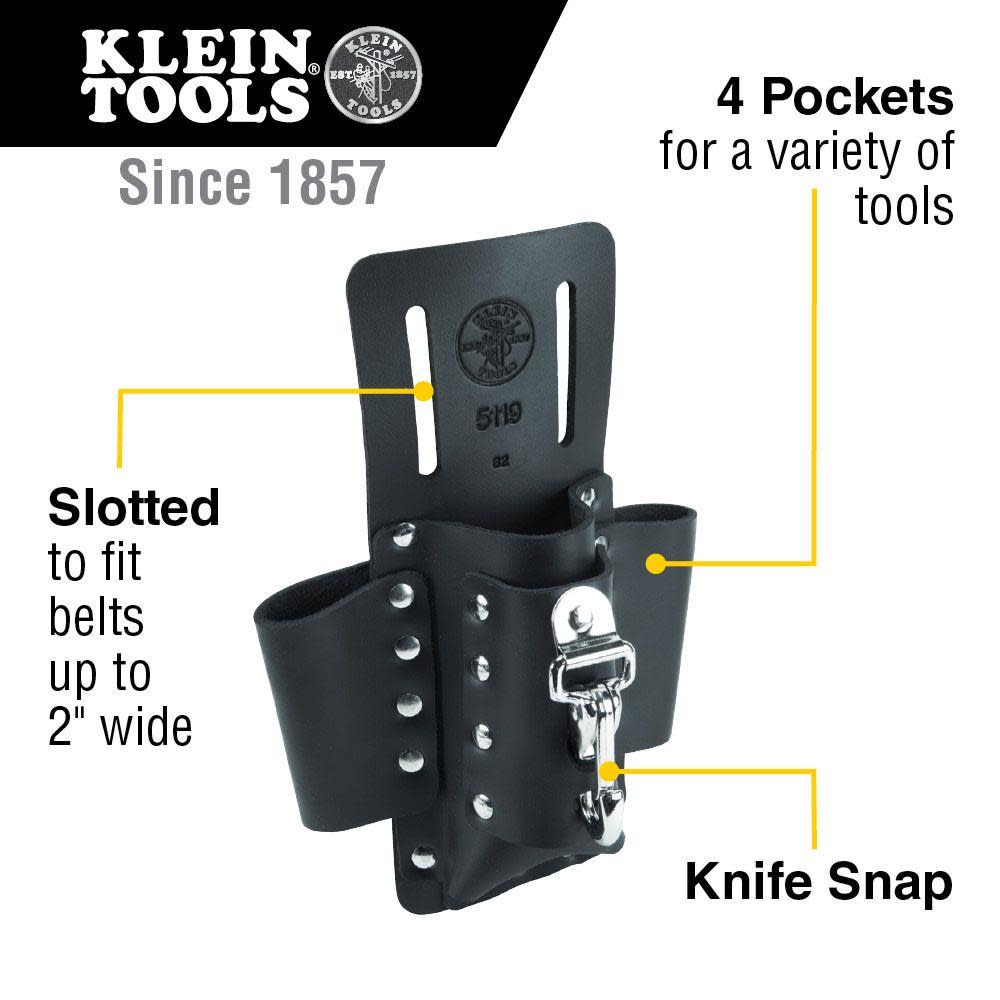 Klein Tools 4 Pocket Tool Pouch 6-1/2″x8-1/2″ - Ascmtools