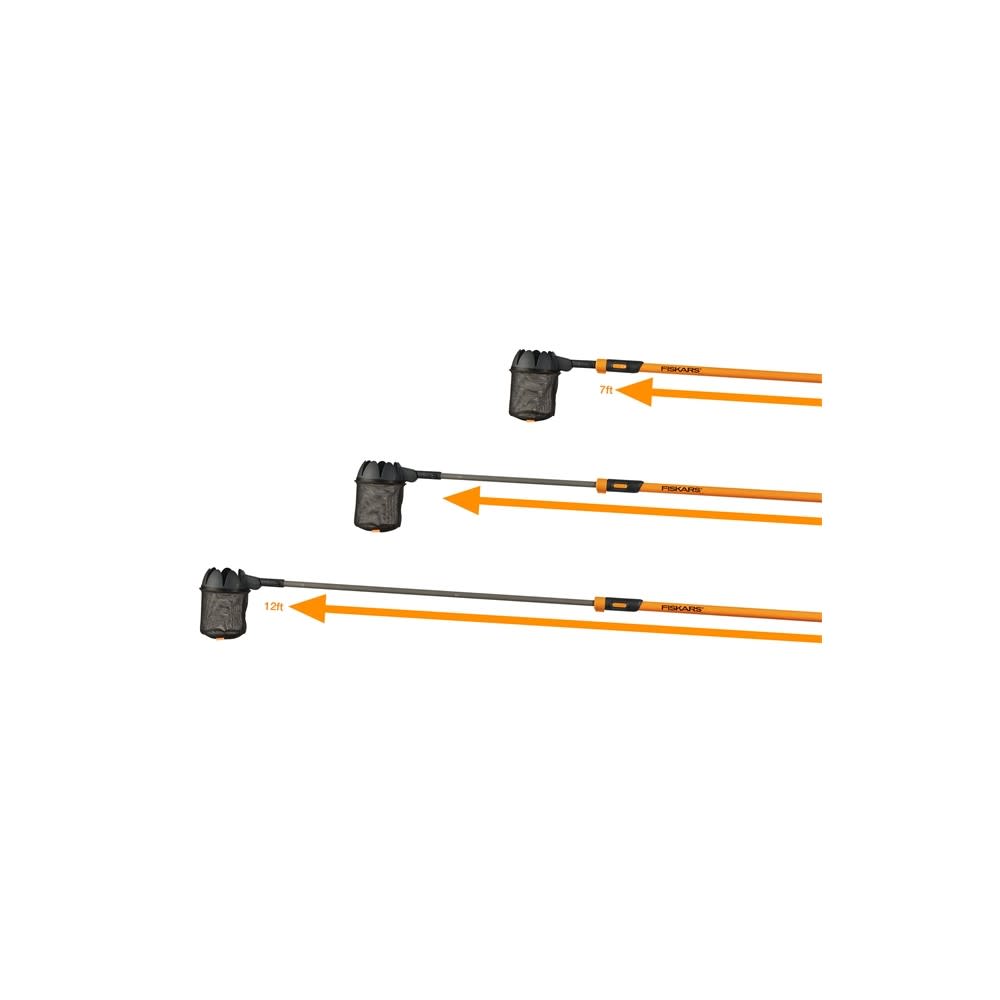 Fiskars Orange/Black 7 12′ Extendable Fruit Picker Tool - Ascmtools