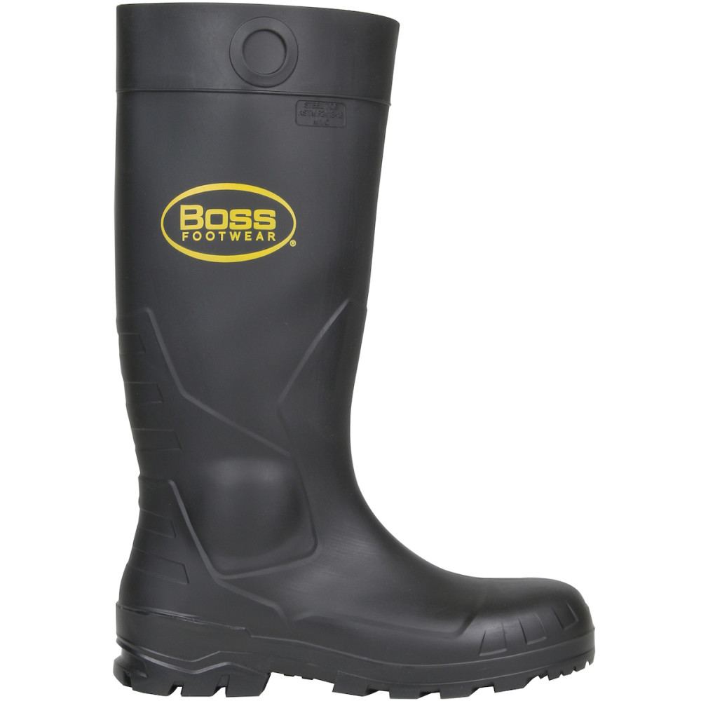 Protective Industrial Products Boss Footwear 16″ Black PVC Steel Toe Boot Size 8 - Ascmtools
