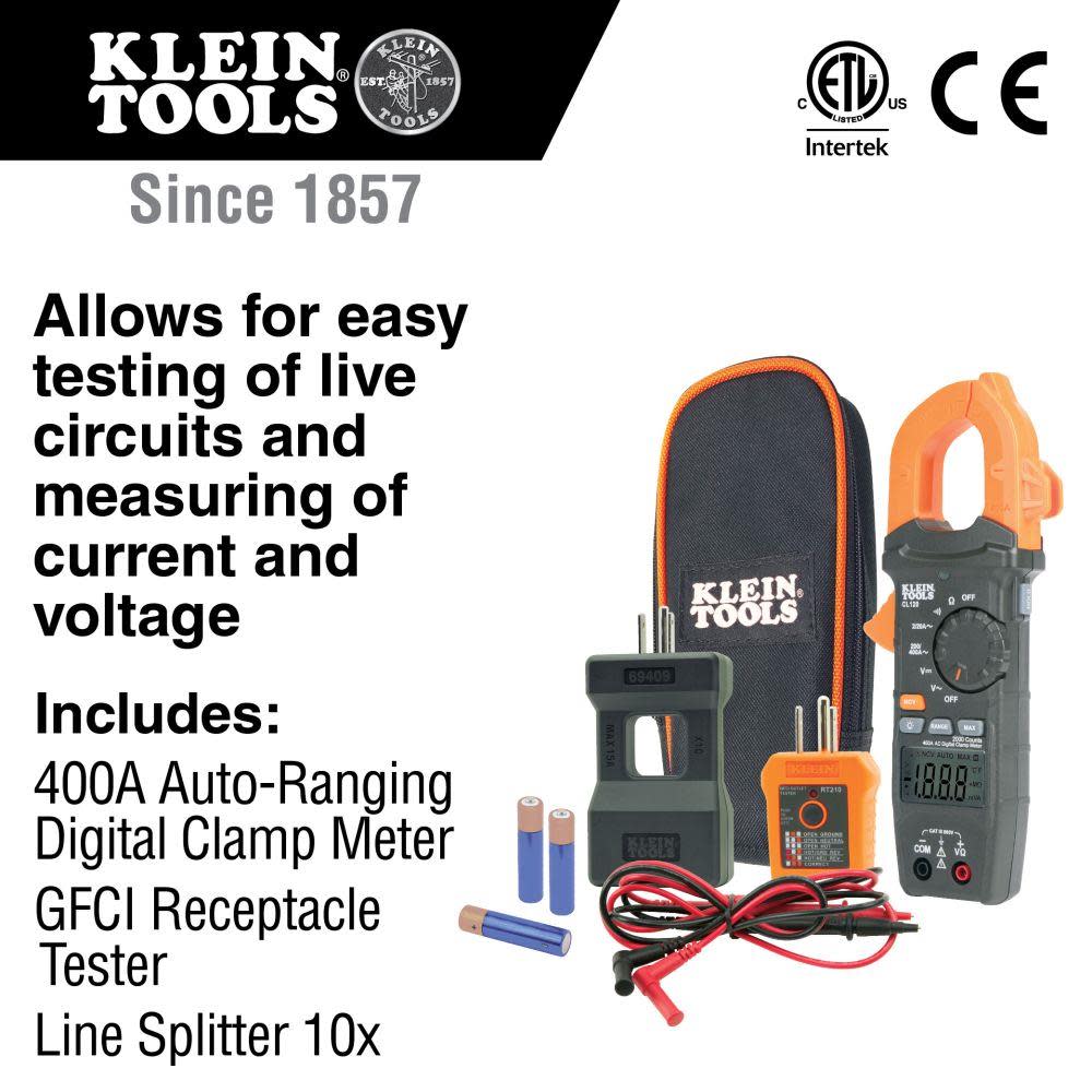 Klein Tools Clamp Meter Electrical Test Kit - Ascmtools