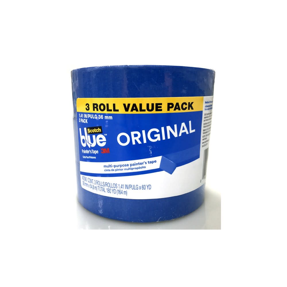 3M ScotchBlue Painters Tape 1.41″ x 60yd Blue 3pk - Ascmtools