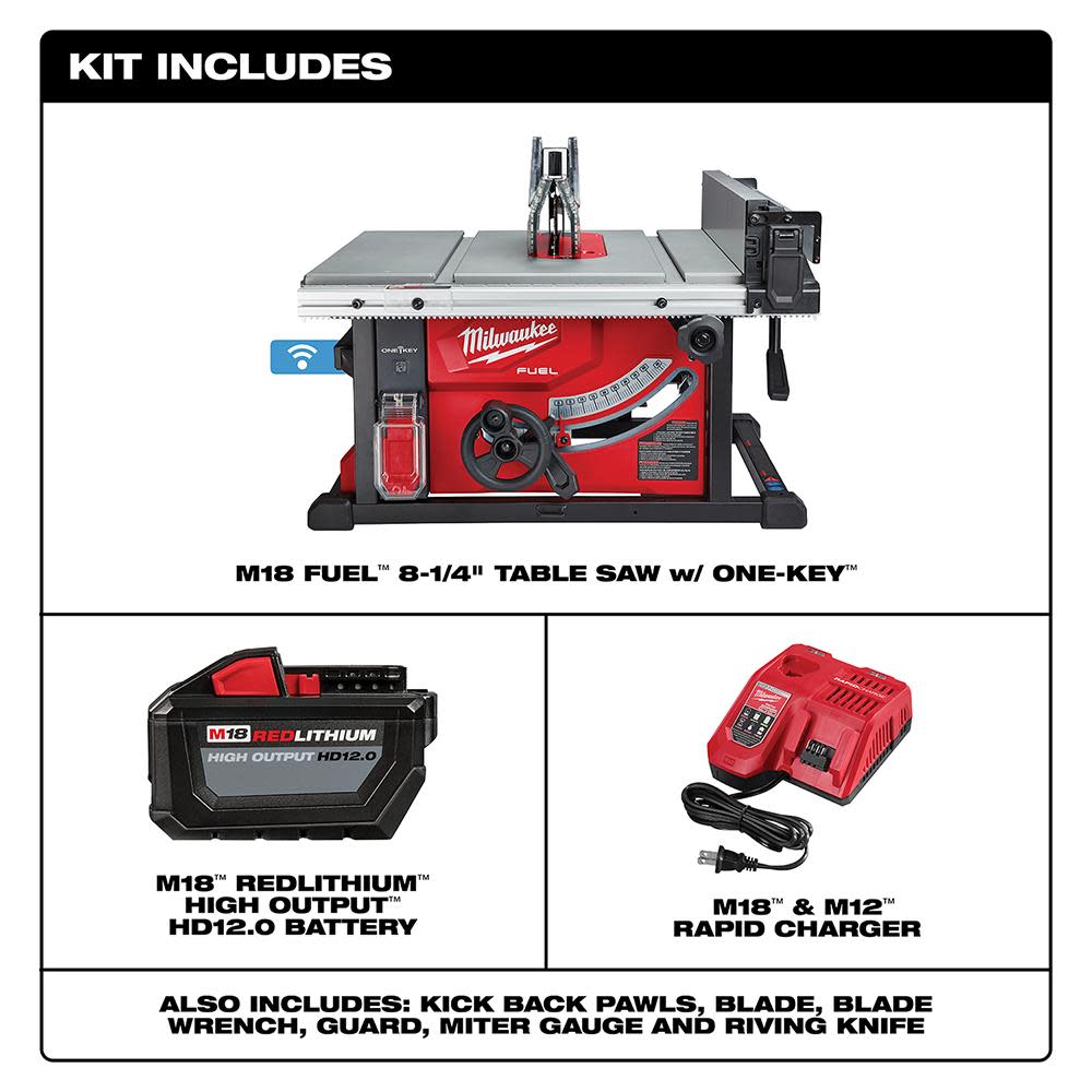 Milwaukee M18 FUEL 8-1/4 in. Table Saw with ONE-KEY Kit - Ascmtools