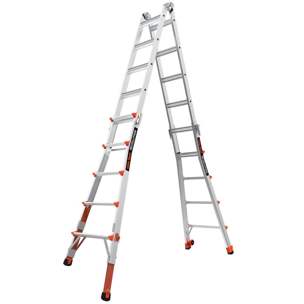 Little Giant Safety Revolution M22 Aluminum Type-1A 300lb Telescoping Multi-Position Ladder with Ratchet Leg Leveler - Ascmtools