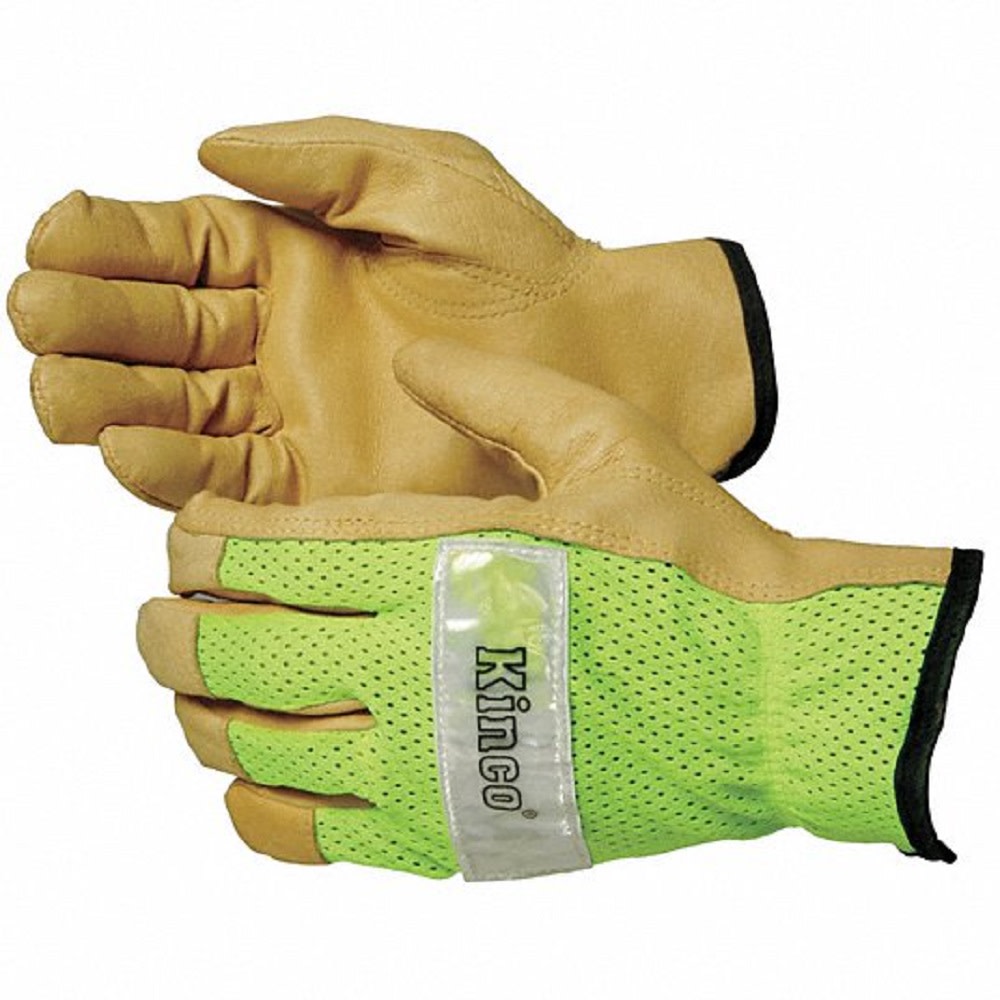 Kinco High-Visibility Lime Green Pigskin Leather Gloves - Ascmtools