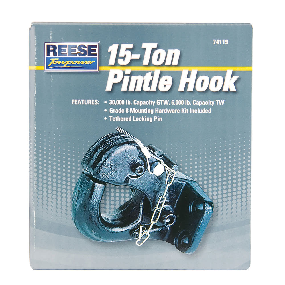 Reese 10 Ton 30000 lbs Steel Heavy Duty Bolt On Pintle Hook - Ascmtools