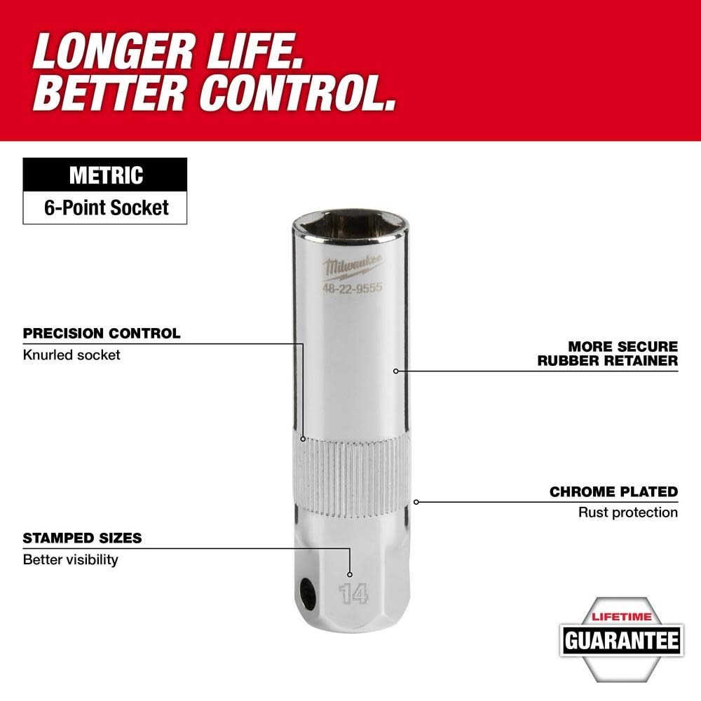 Milwaukee 3/8″ Drive 18mm Spark Plug Socket - Ascmtools