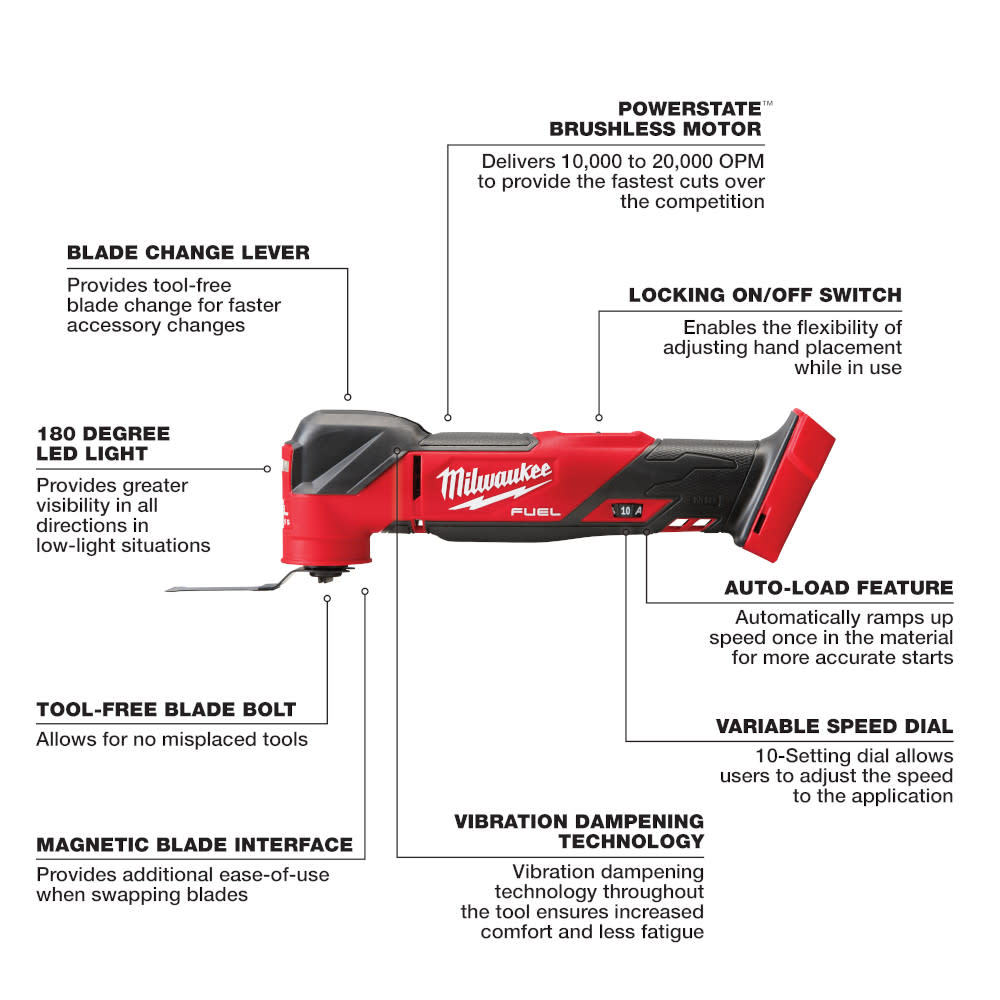 Milwaukee M18 FUEL Oscillating Multi-Tool Bare Tool - Ascmtools