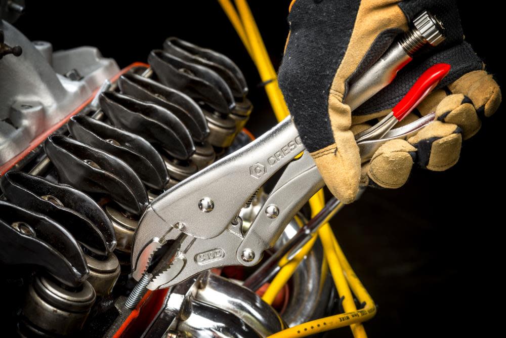 Crescent Curved Jaw Locking Pliers with Cutter - Ascmtools