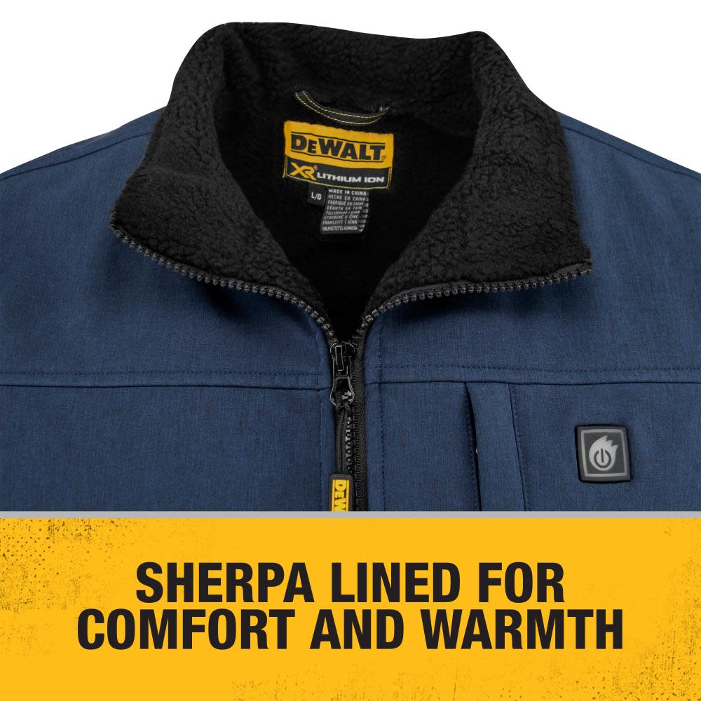 DEWALT Mens Heated Kit Soft Shell Vest with Sherpa Lining Navy 3X - Ascmtools