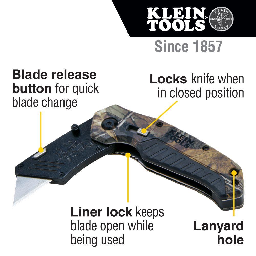 Klein Tools Folding Utility Knife Camo - Ascmtools