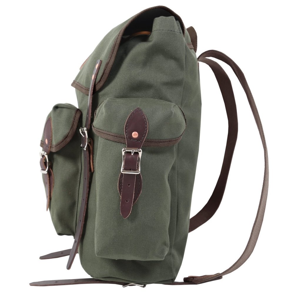 Duluth Pack 24 Liter Capacity Olive Drab Canvas Wanderer Backpack - Ascmtools