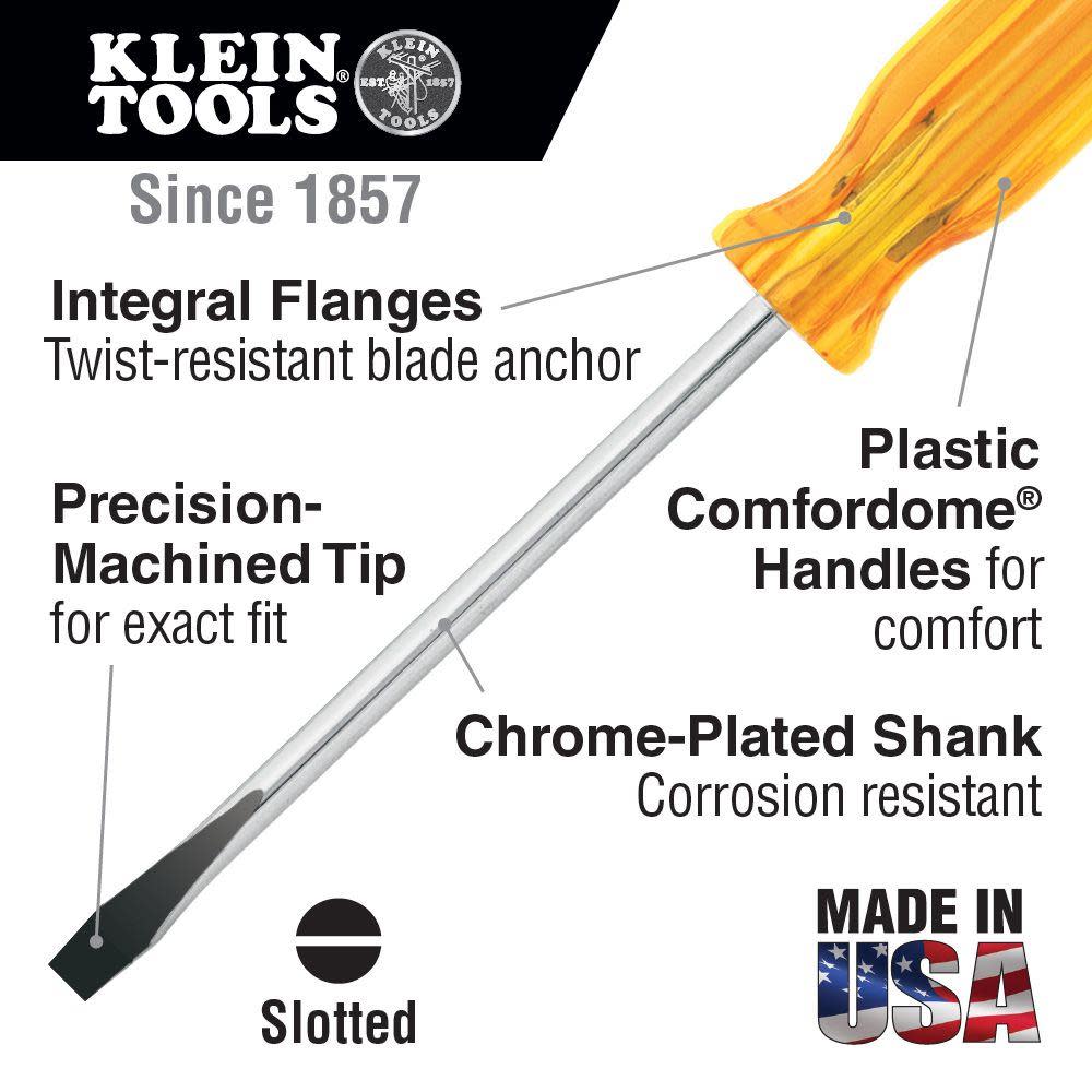Klein Tools 1/4″ Keystone Tip Screwdriver 6″ Shaft - Ascmtools