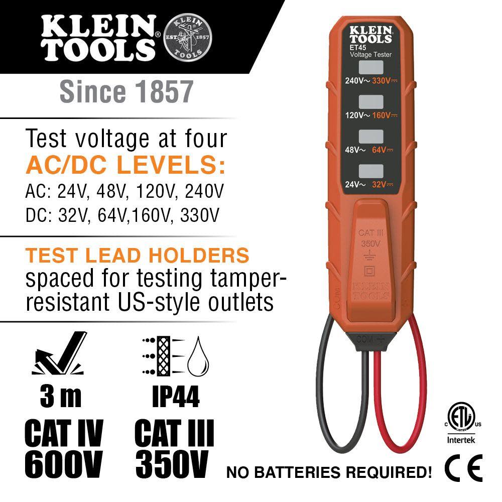 Klein Tools AC/DC Voltage Tester - Ascmtools
