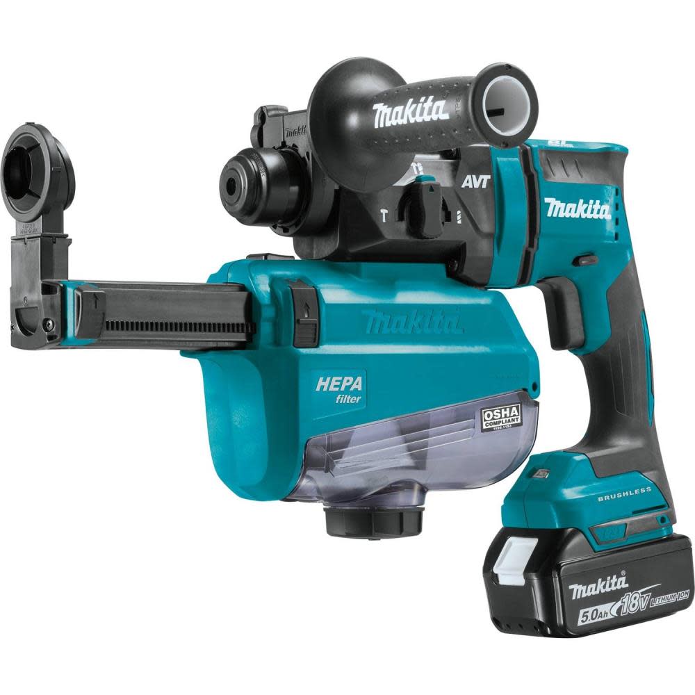 Makita 18V LXT BR 11/16″ AVT SDS-Plus Rotary Hammer Kit with HEPA Dust Extractor - Ascmtools