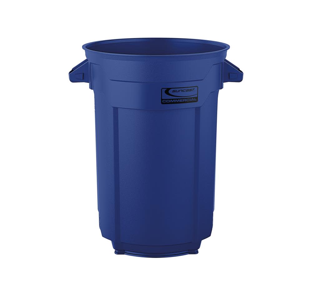 Suncast Plastic Utility Trash Can – 44 Gallon Blue - Ascmtools