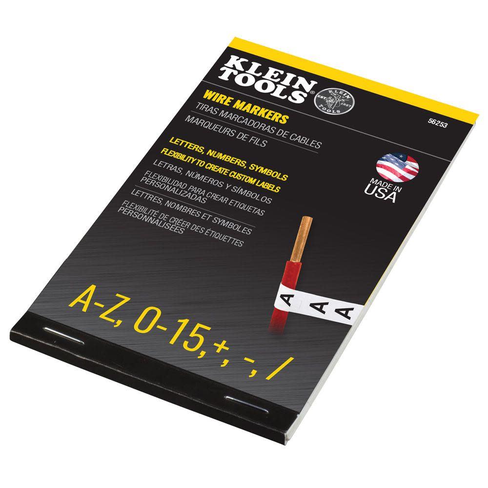 Klein Tools Wire Marker Book A-Z 0-15 + – / - Ascmtools