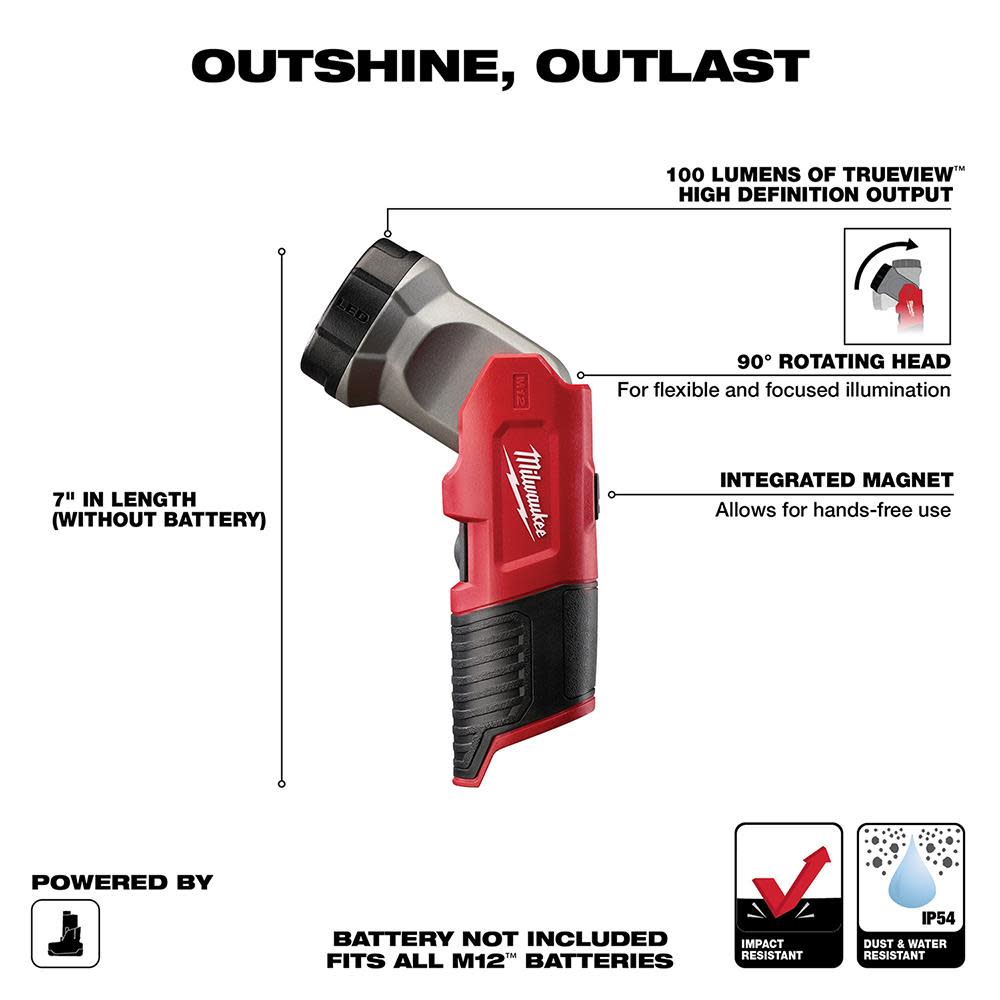 Milwaukee M12 Cordless LED Work Light - Ascmtools