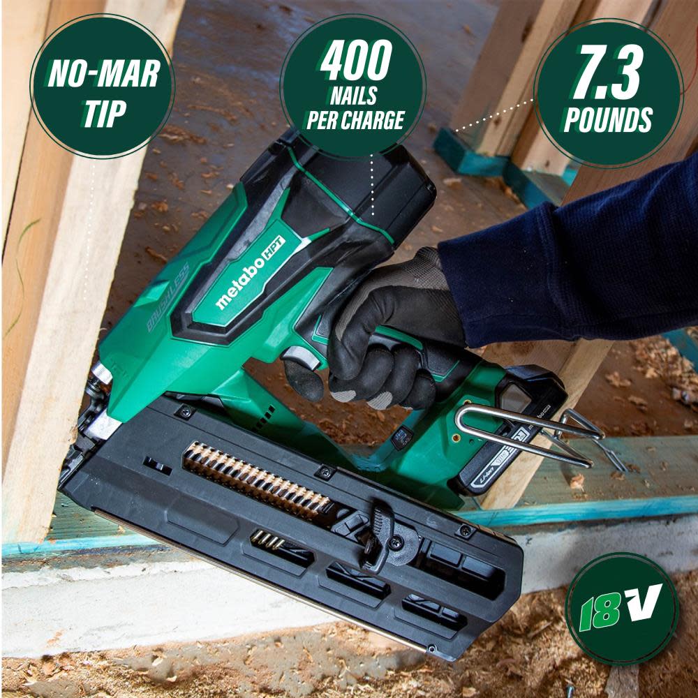 Metabo HPT 3-1/2″ 18V Cordless Plastic Strip Framing Nailer (Tool Body Only) - Ascmtools