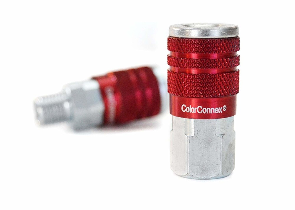 Flexzilla ColorConnex Type D 7pc 1/4in. Red Coupler & Plug Kit - Ascmtools