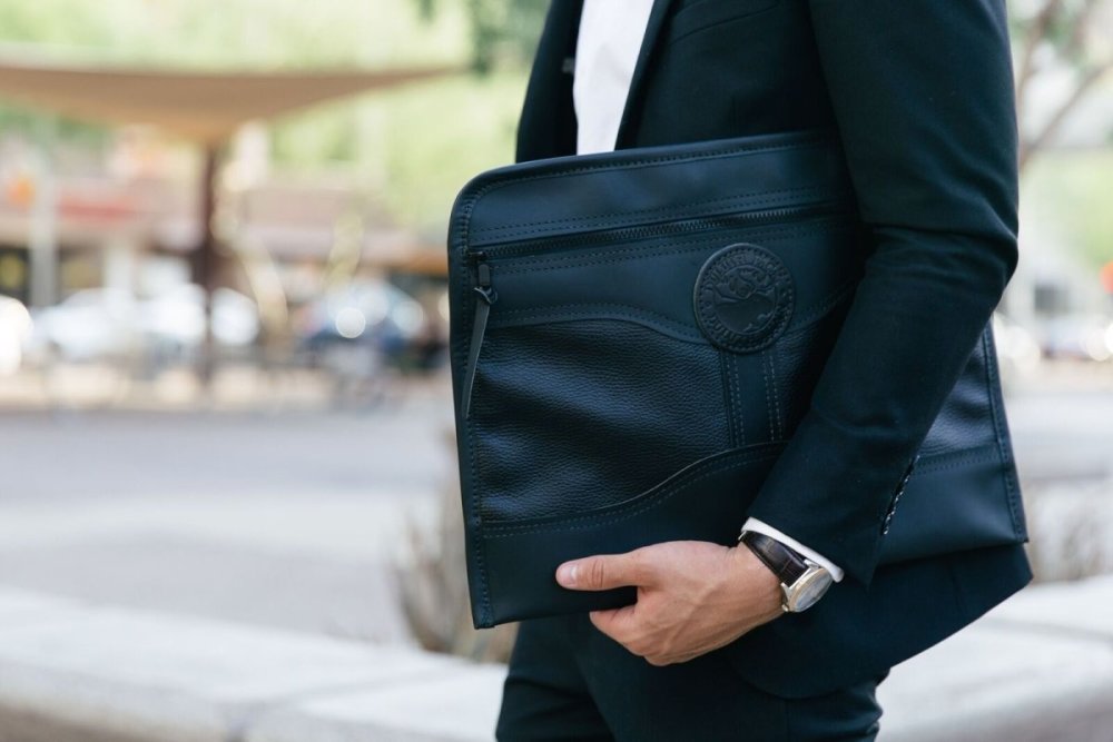 Duluth Pack Black Pebbled Leather Document Brief - Ascmtools