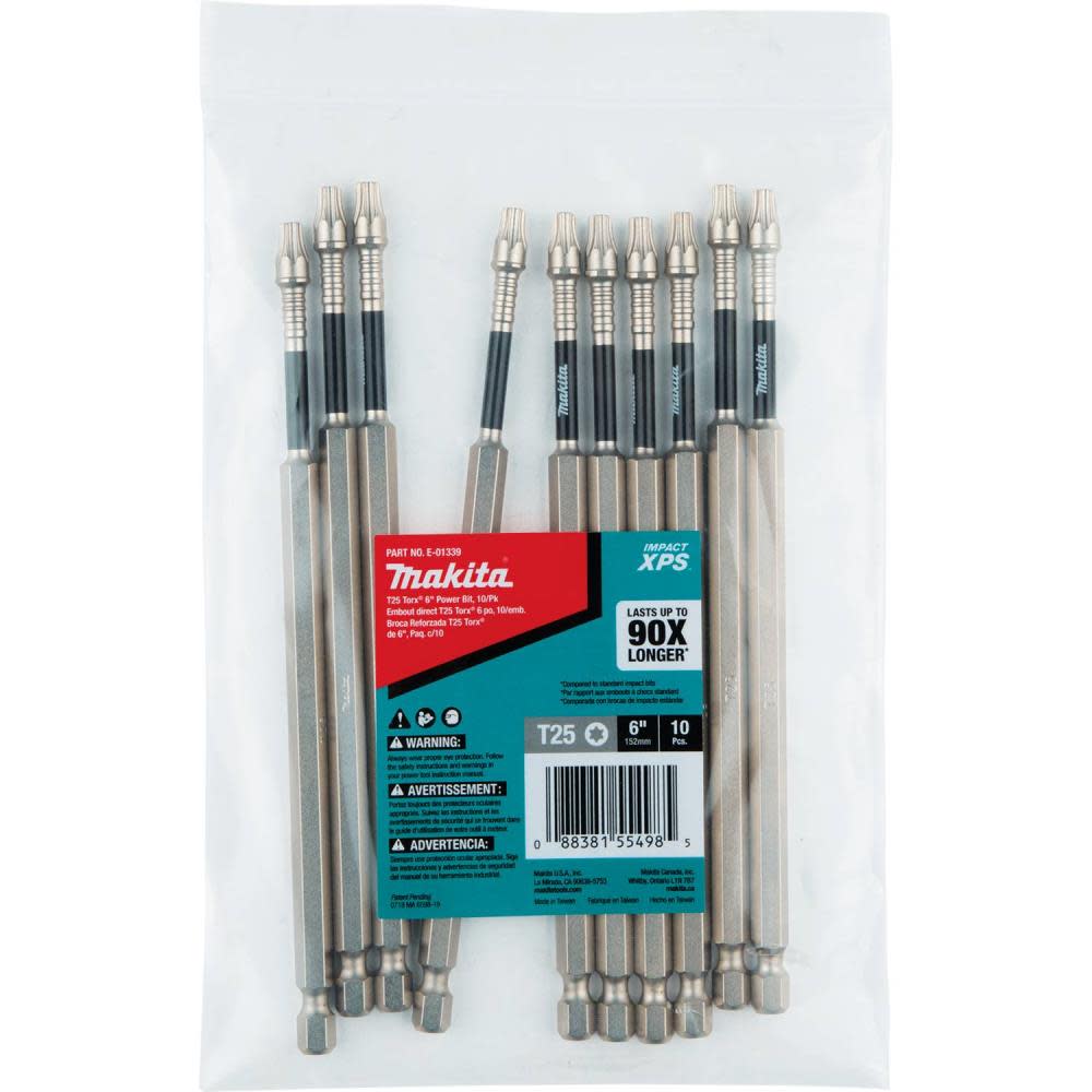 Makita Impact XPS T25 Torx 6″ Power Bit – 10 Pack - Ascmtools