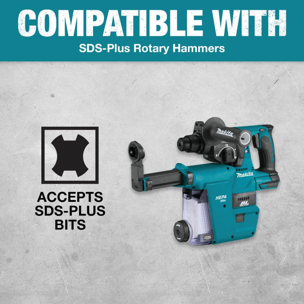 Makita Vacuum Attachment SDS Plus Hollow Dust Extraction Drill Bits - Ascmtools