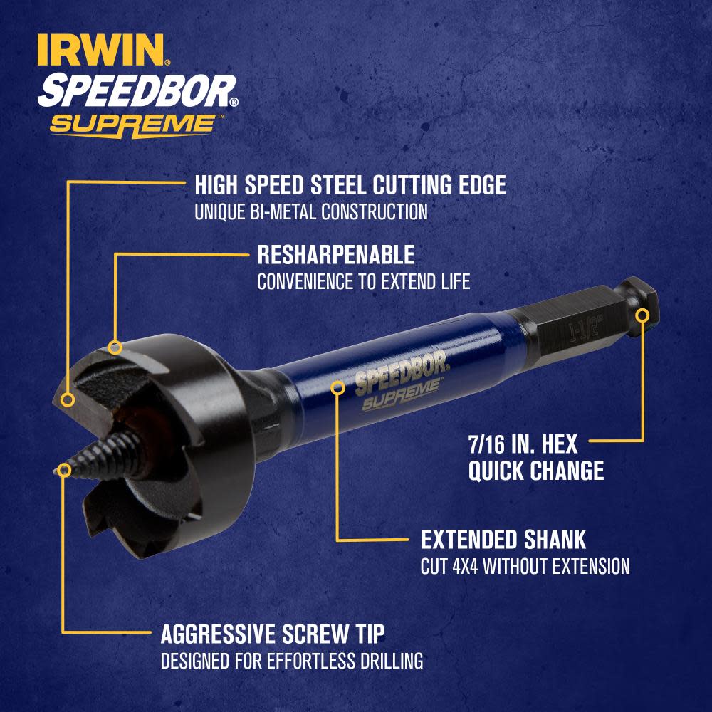 Irwin SPEEDBOR SUPREME SP Self Feed Bit 1 3/4″ - Ascmtools