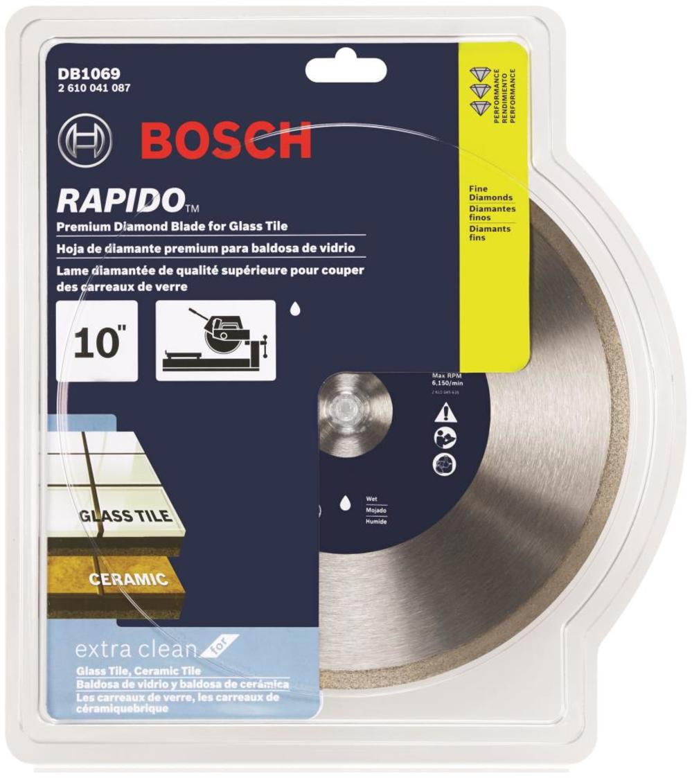 Bosch 10 In. Rapido Premium Continuous Rim Diamond Blade for Glass Tile - Ascmtools