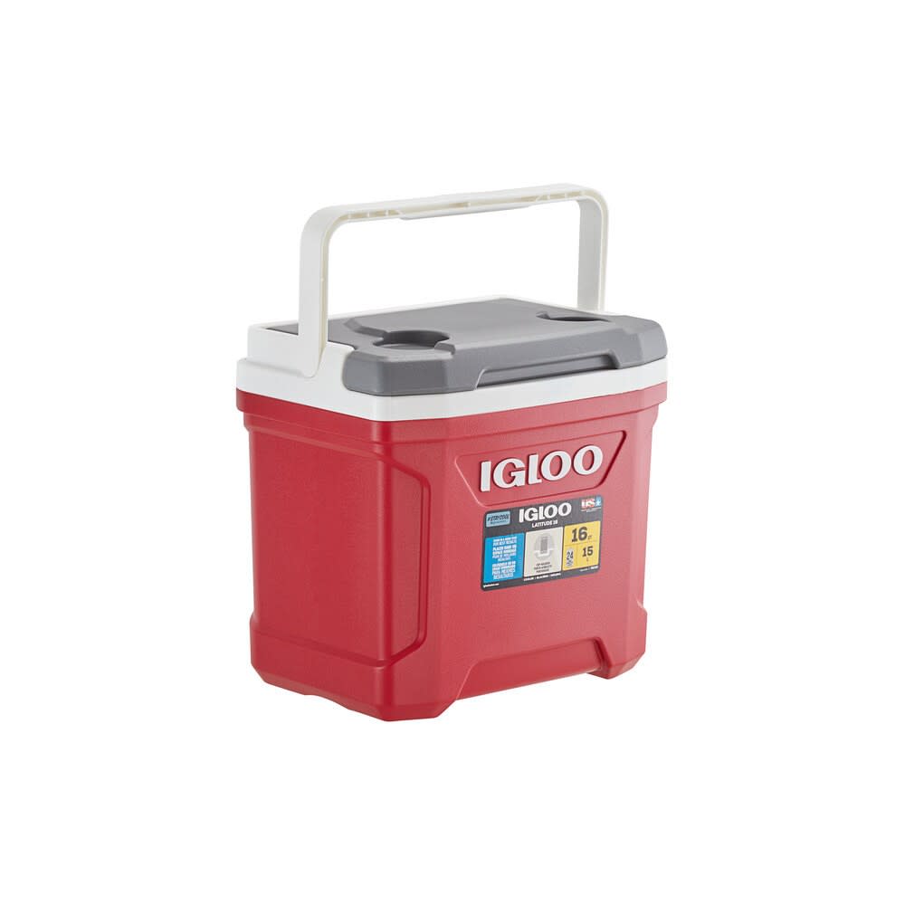 Igloo Latitude 16 Hard Cooler Industrial Red/Meteorite 16qt - Ascmtools