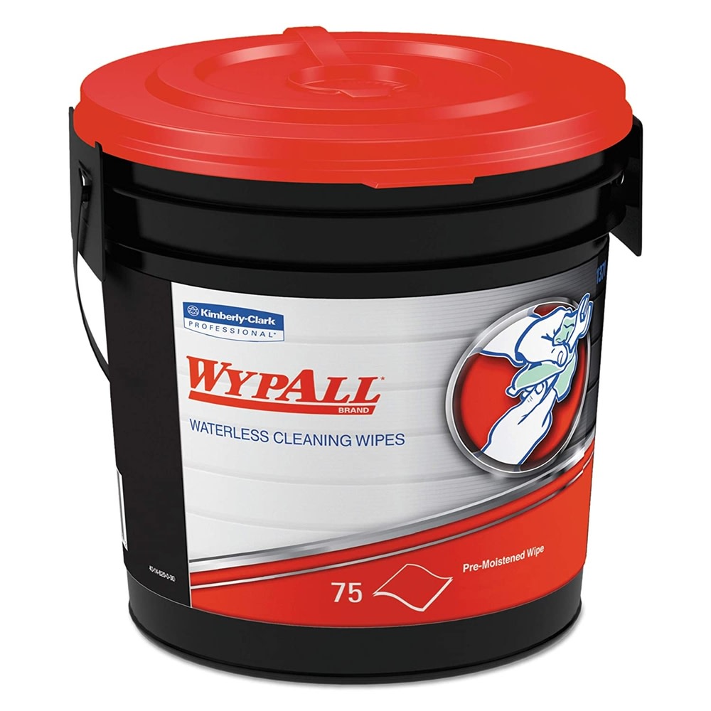 Wypall Bucket of 75 Waterless Industrial Cleaning Wipes - Ascmtools