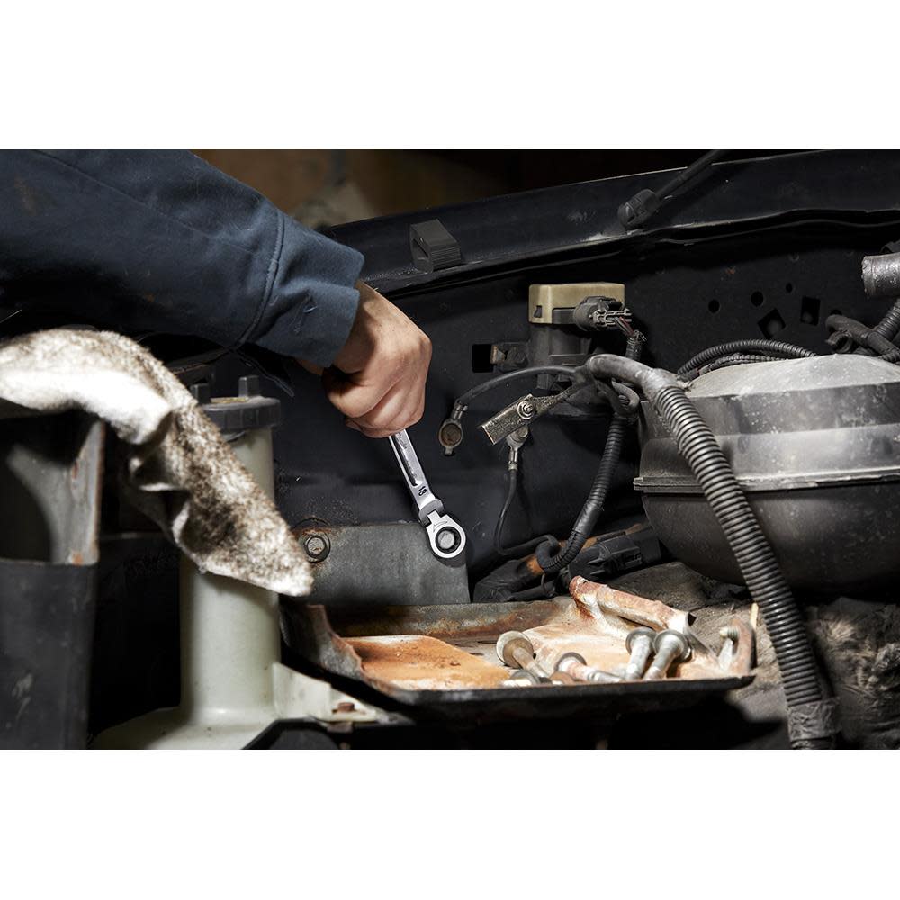Milwaukee Combination Wrench Flex Head Ratcheting 12mm - Ascmtools