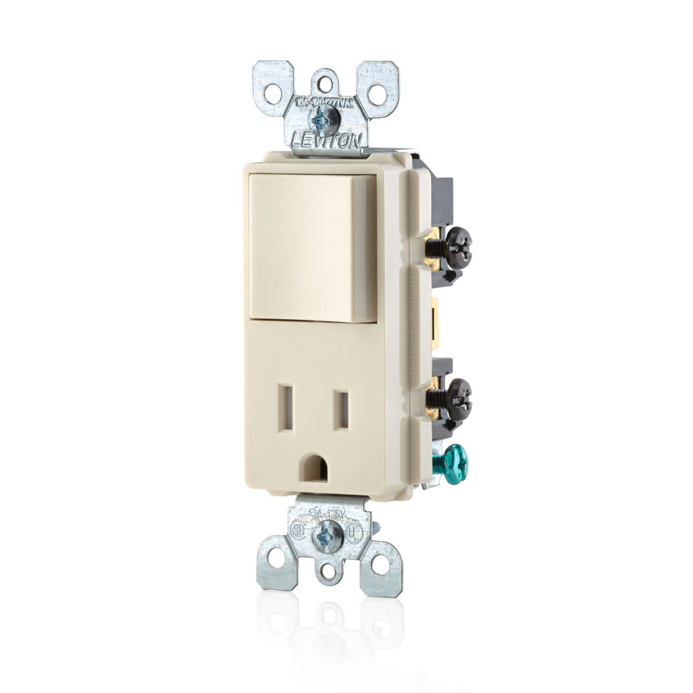 Leviton Decora Switch & Receptacle/Outlet 15A Light Almond Combination - Ascmtools