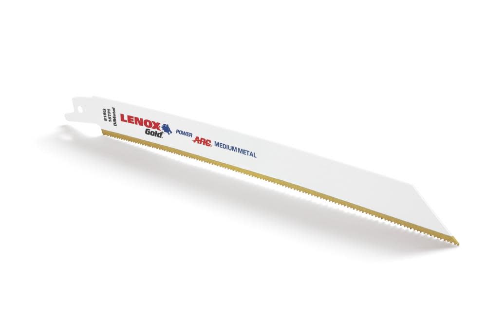 Lenox 8 In. 18TPI Gold Power Arc Curved Reciprocating Blade 5 pk. - Ascmtools