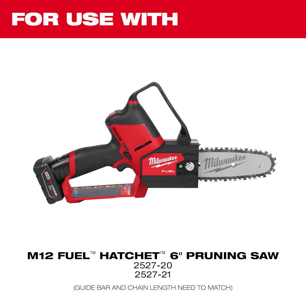 Milwaukee 6″ Saw Chain for the M12 FUEL HATCHET 6″ Pruning Saw - Ascmtools