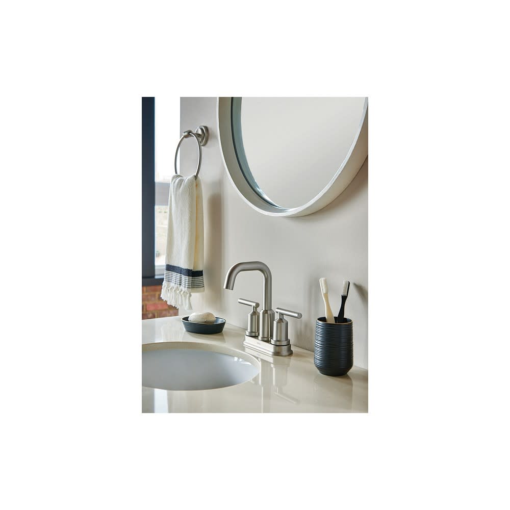 Moen Gibson Bathroom Faucet Spot Resist Nickel 2 Handle High Arc - Ascmtools