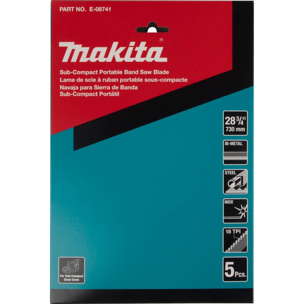 Makita Band Saw Blades 28 3/4″ 18 TPI Bi Metal Sub Compact Portable 5pk - Ascmtools