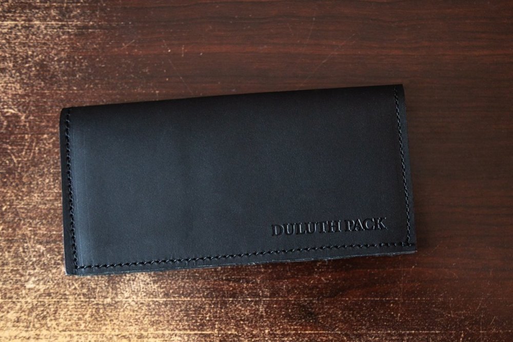 Duluth Pack Black Smooth Leather Checkbook Cover - Ascmtools
