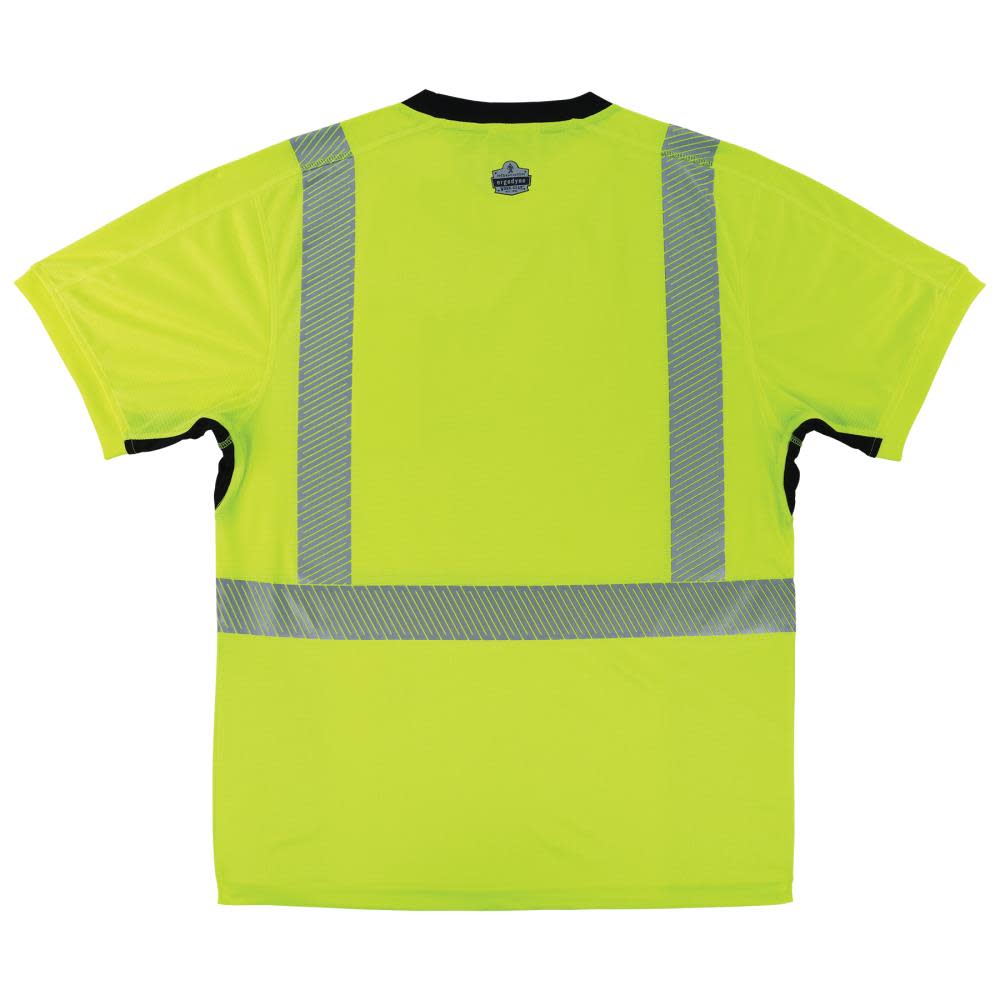Ergodyne GloWear 8283BK Performance Hi Vis T Shirt Black Bottom Lime 3X - Ascmtools