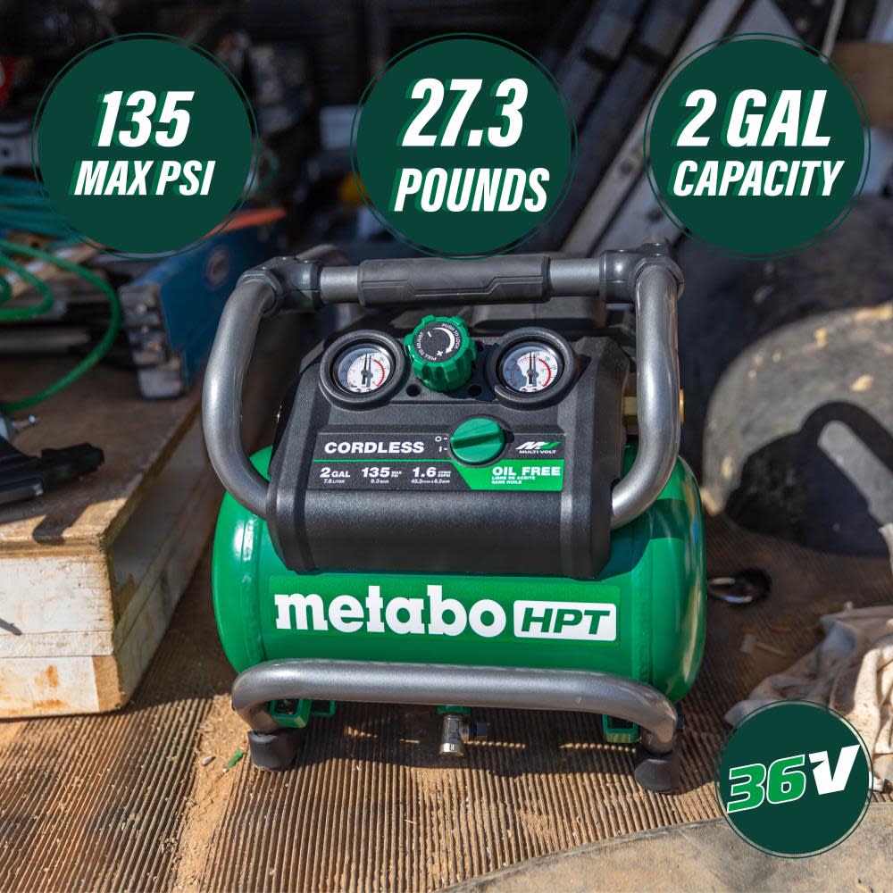 Metabo HPT 36V MultiVolt 2 Gallon Cordless Compressor - Ascmtools