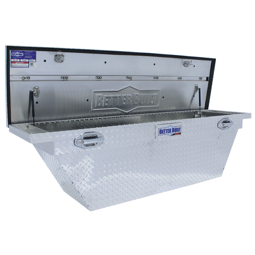 Better Built 71″ SEC Saddle Truck Tool Box LOW PROFILE DEEP WEDGE BRITE ALUMINUM - Ascmtools