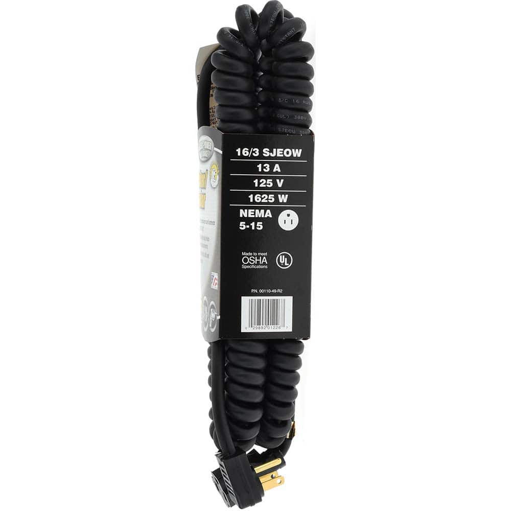 Southwire 4-20′ Black 16/3 SJEOW Coiled Extension Cord - Ascmtools