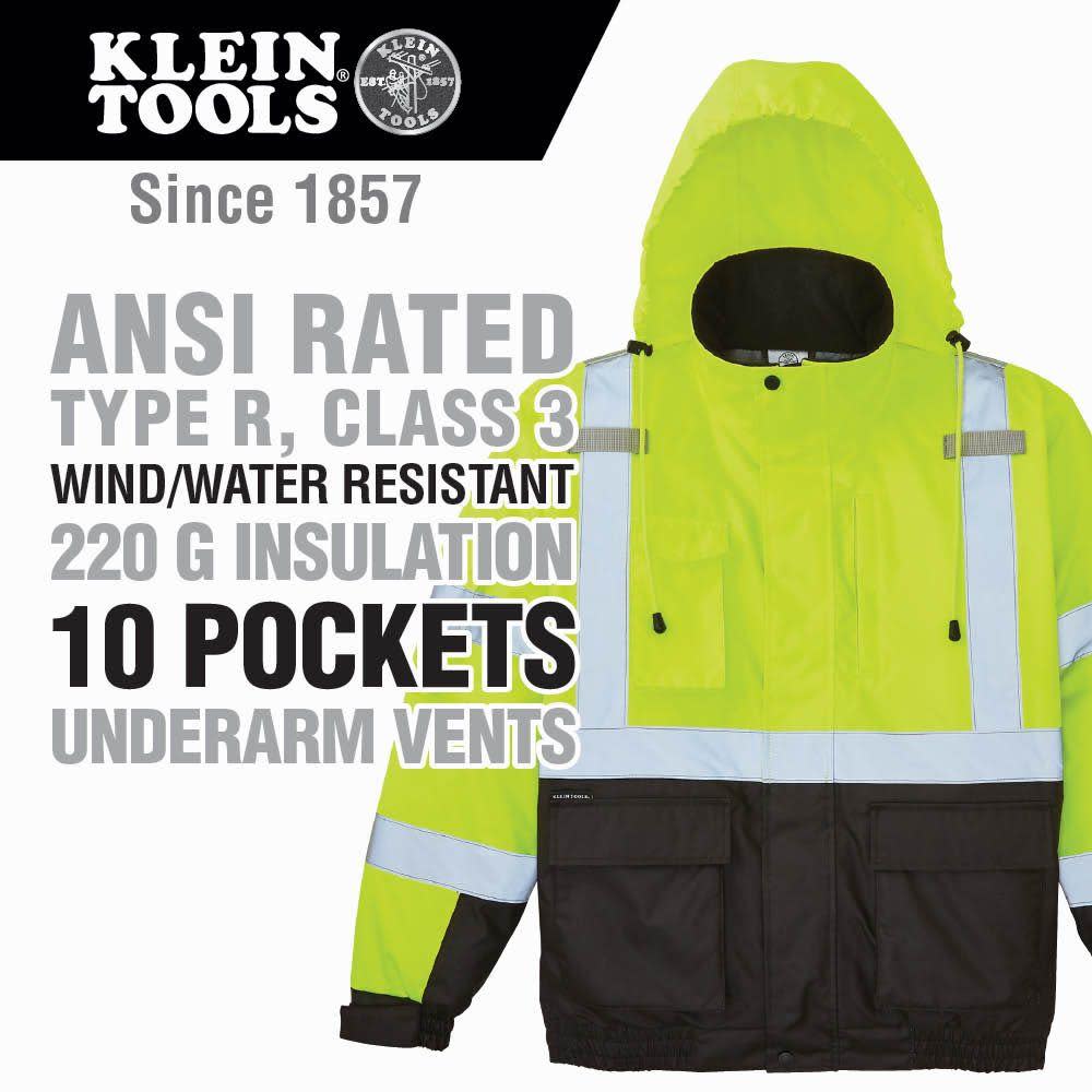 Klein Tools High Visibility Bomber Jacket 3X - Ascmtools