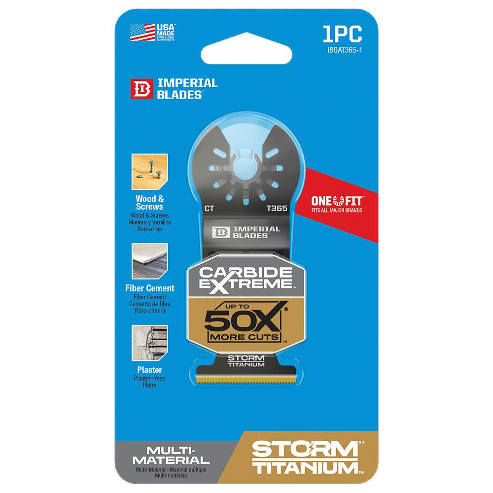 Imperial Blades IBOAT365-1 One Fit 1-3/8″ Carbide Extreme Storm Titanium Multi-Material Blade 1PC - Ascmtools