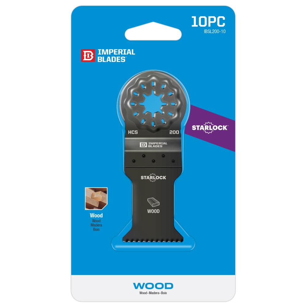 Imperial Blades IBSL200-10 Starlock 1-3/8″ Standard Wood Blade 10PC - Ascmtools