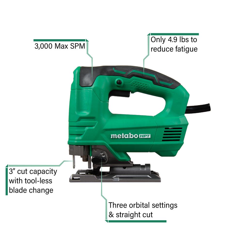 Metabo HPT Jig Saw 3.5″ Variable Speed with Dust Blower - Ascmtools