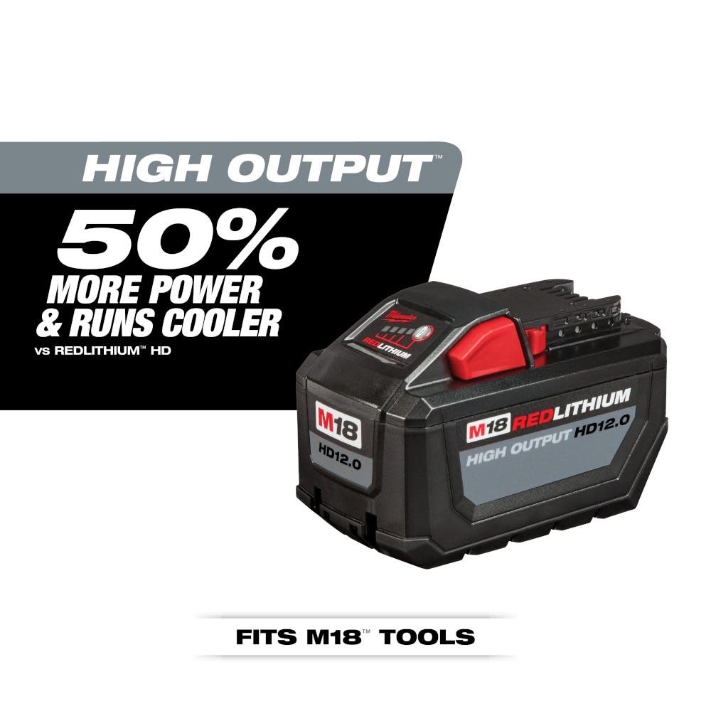 Milwaukee M18 REDLITHIUM HIGH OUTPUT HD 12.0Ah Battery Pack - Ascmtools