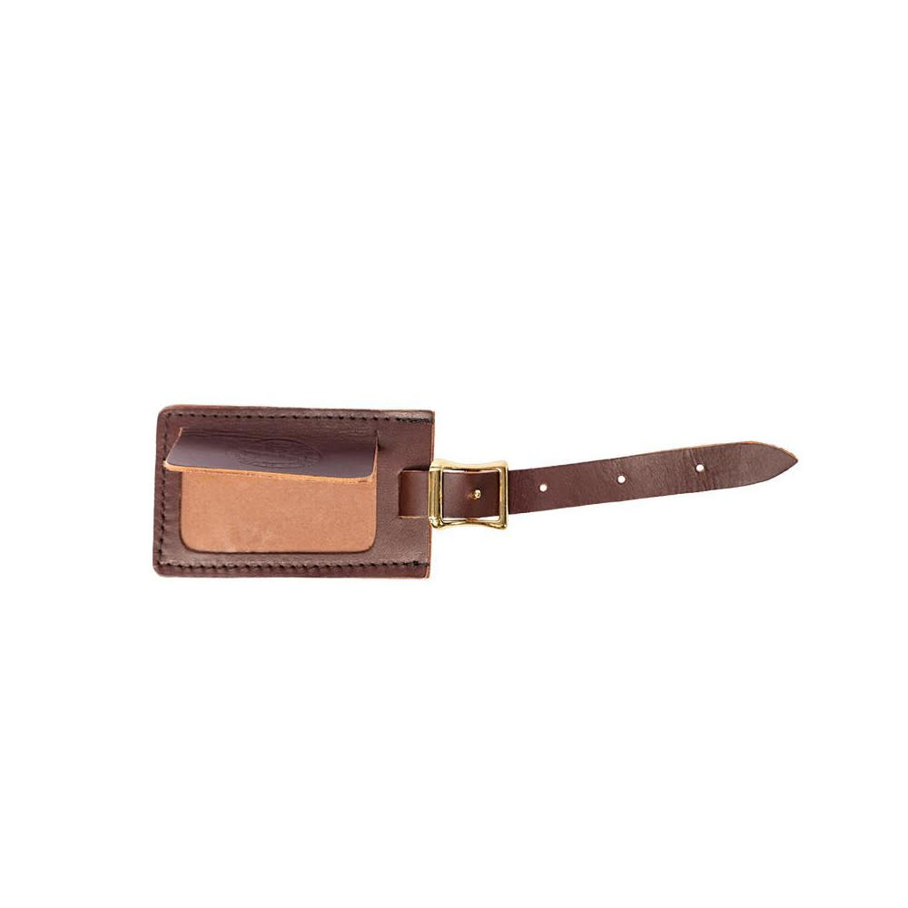 Duluth Pack Brown Smooth Leather Luggage Tag With Logo - Ascmtools