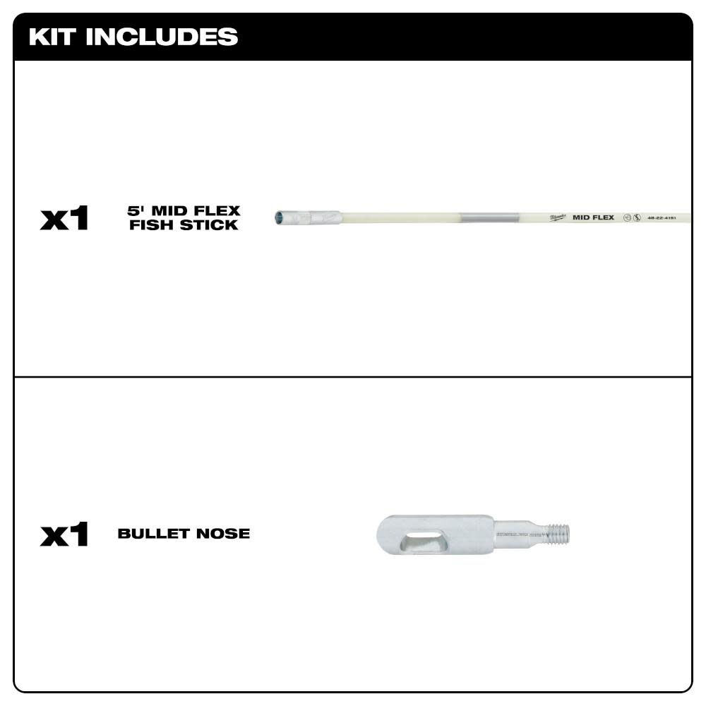 Milwaukee 5 Ft. Mid Flex Fish Stick - Ascmtools